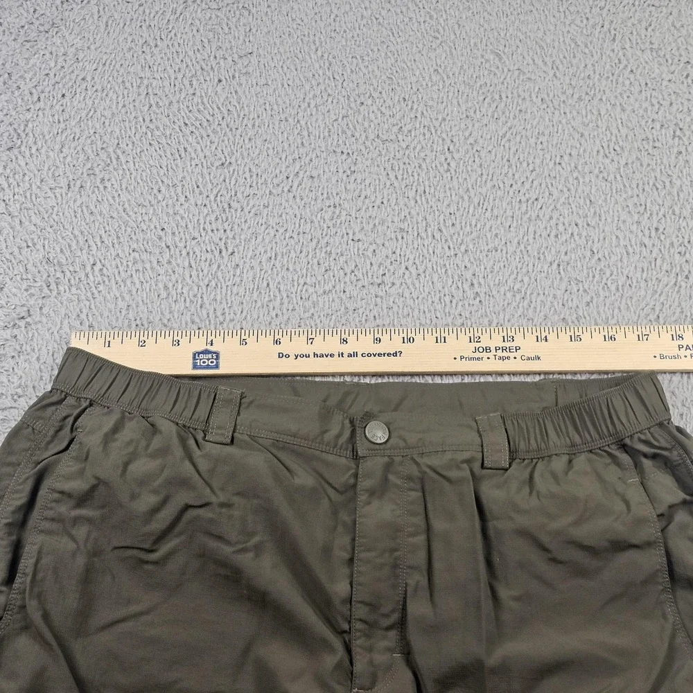 The North Face Cargo Shorts Mens‎ 36 Green Nylon Elastic Waist Hiking Outdoor